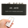 Miniatyrbilde 2 av 8: 4-veis RCA-bryter multifunksjonell 4-i-1-ut RCA-stereobrytervelger med IR-fjernkontroll for DVD-spillkonsoll