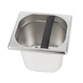Espresso Knock Box-beholder i rustfritt stål med gummistang for kaffemaskin L