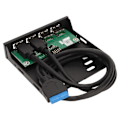 Miniatyrbild 5 av 8: 3,5 tums frontpanel USB3.0 Hub Höghastighets 4-portars intern kombofästeadapter för PC Desktop 3,5 tums diskettfack