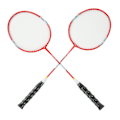 Miniatyrbild 5 av 8: 2 st badmintons racket i ferroalloy integrerad primär badminton racket med nylonhandtag röd