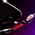 Miniatyrbild 2 av 5: Hörlursadapter, Adapter Splitter, Lightning Splitter, Ljudadapter