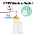 Miniatyrbillede 3 af 5: RF 433Mhz Relæmodtager med 2x 2-Gangs Panelkontakt
