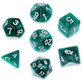 Miniatyrbillede 1 af 5: 7-delt DND Terningesæt til Dungeons & Dragons, Lilla Nebula Multi-sided Terninger RPG Rollespil Bordspil (Mørkegrøn)