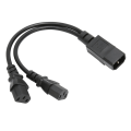 Miniatyrbilde 4 av 8: IEC320 C14 til 2 X C13 Hunn Y-Splitter Strømkabler 1 inn 2 ut 2500W 10A 250V Strømforlengelseskabel for LCD-skjermer