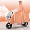 Miniatyrbilde 2 av 8: Elektrisk motorsykkel regnkåpe forlenget heldekkende med hjelm regnskybeskyttelse for mobilitetsskuter sykkel sykling oransje XXXL
