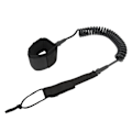 Miniatyrbillede 8 af 8: Surfboard Leash Høj Elasticitet TPU Sort Justerbar Spiral Surfing Benrem til Paddleboards Longboards 7ft/2.13m