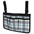 Miniatyrbillede 2 af 8: Kørestol Multipocket Side Taske Hængende Organizer Pung til Diverse Tegnebog Snacks OpbevaringBlå Ternet