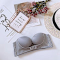 Miniatyrbilde 3 av 4: Front Buckle Seamless Backless Push Up Bra - Anti-slip, Strapless & Invisible 32 70ab Black