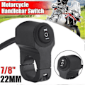 Miniatyrbild 2 av 4: Motorcykelstyre Strålkastare Strömbrytare Aluminiumlegering 22cm Tre-läges Vattentät Strömbrytare 12v Dimstrålkastare, Svart