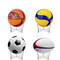 Miniatyrbilde 3 av 4: Akryl ballstativ for basketball, fotball og håndball 1 stk svart