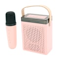 Miniatyrbillede 2 af 8: Karaoke-maskine Multifunktion RGB-belysning Bærbar Bluetooth-højttaler med 2 trådløse mikrofoner til voksne og børn Pink