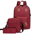 Backpack three-piece set, large capacity USB student backpack, suitable for school and outdoor travel, large computer bag for men and women