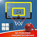 Miniatyrbillede 4 af 5: Hængende Dør Basketballplade - Transparent Mini Backboard med 1 Basketnet, 4 Kroge og 1 Basketball Sort