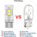 Miniatyrbilde 2 av 4: T10-3030-9SMD2.4W LED-pære, 12V 24V Hvit 6000K, med projeksjonslinse (4 stk)