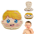 Miniatyrbillede 1 af 8: Malet baby tandkasse træ tandholder lanugo holder til børn drenge piger babyshower fødselsdagsgave