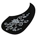 Miniatyrbilde 7 av 8: 2 stk Kommaform Pickguard Pick Guard-klistremerke for akustisk gitar (Silver Vine)