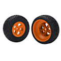 Pikkukuva 3 / 8: 4 kpl RC-auton kumirenkaat ja vanteet 1/10 Short Course Truck - Oranssi