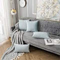 Miniatyrbilde 4 av 5: Pudderblå 50x50 cm Fløyel Pynteputetrekk Sett med 2, Dekorative Myke Putetrekk for Sofa Soveværelse