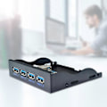 Miniatyrbilde 2 av 5: 4xusb3.0 19pin Hub Drive Bay Frontpanel For PC Datamaskin Svart Hurtiglading