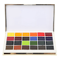 Miniatyrbilde 4 av 8: Vannfarger Blå Brilliant Safir Boks 24 Farger Metallisk Glitter Solid Transparent Vannfarge