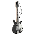 Miniatyrbilde 4 av 8: Musikinstrument Gitar Anheng Svart Base Tre Miniatyr Fin Detalj Håndverk Modell Samling