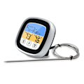Miniatyrbild 3 av 4: Digital Timer Termometer Touch Screen Rostfritt Stål Kötttermometer för Kök BBQ Svart