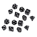 Miniatyrbilde 7 av 8: 14 PCS Multi Faceted Dice Hvite Tall Digital Dice Bordspill Pedagogisk Terningsett