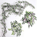 Miniatyrbillede 3 af 4: 2 stk. 2,1 m/stk. Kunstig Wisteria Ranke, Blomsterguirlande Wisteria Ranke Rotting Hængende Blomster Til Udendørs Brug