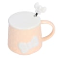 Miniatyrbillede 6 af 8: 400 ml sød sløjfe keramik te mælk vand kop kaffe krus med låg rustfrit stål ske til hjemmet ferie gaver orange