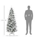 Miniatyrbilde 2 av 5: 180 cm Kunstig juletre med snødekte grener og smal form