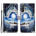Pikkukuva 1 / 5: Samsung Galaxy A54 5g PU-nahkalompakkokotelo jalustalla, kokonaispeitto, sisäinen TPU-suojus, Zekai-aalto ja aurinko
