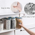 Miniatyrbillede 3 af 5: 2-i-1 Opbevaringskrukker Lufttætte med Låg, Cornflakes Opbevaringsboks Køkken Plastik Müslidåser, Müsli Bulk Dåsebeholdere, Madopbevaringsbeholdere