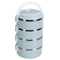 Miniatyrbillede 5 af 8: Bærbar 304 rustfrit stål Bento frokostboks termisk cylinder frokostbeholder madopbevaringsbeholdere til skolekontor udendørs fire lag nordisk blå