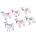 Miniatyrbillede 6 af 8: 6 stk. strygejern på patches tegneserie alpaca form DIY bomuld broderi tøj patches badge patches dekoration
