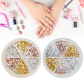 Miniatyrbild 7 av 8: 2 box metall glänsande nagelprydnader Snygg nail art gör-det-själv manikyrverktygstillbehör