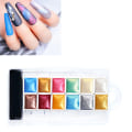 Miniatyrbild 5 av 8: Solid set 12 färger akvarellpigmentpalett för DIY nail art BSC05