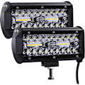 Miniatyrbilde 1 av 4: LED Arbeidslys 12V 300W 7' Bil LED Spotlight 12v Vanntett IP67 Spot Flood LED Tåkelys 27 000lm Arbeidslys for Bil Lastebil Traktor SUV Båt (2 stk)