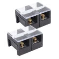 Miniatyrbilde 3 av 8: 2stk Wire Barrier Block Terminal Strip 600V 100A TC Fast Jern Dual Rader Terminal Strip med deksel Svart 2 Posisjoner (1002)