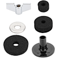 Miniatyrbild 7 av 8: 18 st Set cymbalfiltsats svart halkfri cymbalsats med hög hatt Clutchkopp filt (svart)