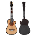 Miniatyrbilde 3 av 8: Miniatyr akustisk klassisk gitarmodell Mini tre gitar skrivebordsdekorasjon gaver 16cm