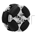 Pikkukuva 1 / 8: 38mm 1.5 tuuman kaksoisalumiininen Omni-pyörä Robotin Omni-suuntainen pyörä metallisella navalla 14166