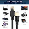 Miniatyrbilde 2 av 5: Ethernet-kabel, LAN RJ45 Nettverkskabel SFTP Hastighet 40 Gbps / 2000Mhz (5M)