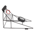 Miniatyrbild 2 av 8: RC Bakre Hink med Däck Taklampa Flagga Bilmodell Bakre Hink Rullbur för WPL D12 1/10 RC Lastbil Gul