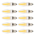 Miniatyrbillede 3 af 8: 10 stk. E12 Lang Filament Pærer 3W AC110V Lysekrone Loftlampe Pære Varm Hvid