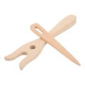 Miniatyrbillede 8 af 8: 2 stk. Multifunktion DIY strikkeværktøj træ bøg strikkegaffel lille øjnål