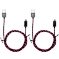 Pikkukuva 1 / 8: 2 kpl pikalatausjohtoa Micro USB -datakaapeli nailonpunottu kaapeli Android-puhelimeen
