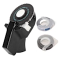 Miniatyrbillede 1 af 8: Prægeetikettemaskine Blækfri Nem betjening Ergonomisk design Bærbar etiketfremstillingsprægemaskine med bånd til Craft DIY Sort