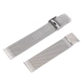 Pikkukuva 4 / 8: Metallinen rannekoru Mesh-hihna kellohihna Kutottu kellohihnan vaihtotarvike Hopea 18MM