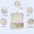 Miniatyrbild 6 av 7: Halsband Organizer Box Bärbar Display Förvaring Stor kapacitet Dammtät Örhänge Hållare Organizer Case Vit