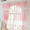 Miniatyrbilde 5 av 8: Polyester Floral Pattern Vindus Tulle Voile Gardin Soverom Stue Innredning (Rosa)